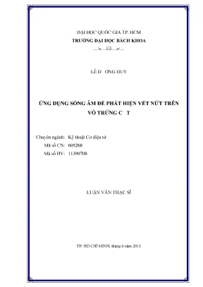 Luận văn thạc sĩ kỹ thuật cơ điện tử ứng dụng sóng âm để phát hiện vết nứt trên vỏ trứng cút
