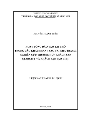 Luận văn thạc sĩ hoạt động đào tạo tại chỗ trong các khách sạn 4 sao tại nha trang trên địa bàn thành phố nha trang tỉnh khánh hòa
