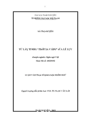 Luận văn từ láy trong thời xa vắng của lê lựu