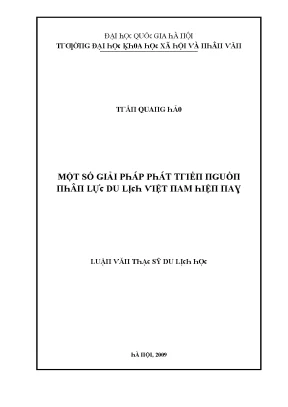 Luận văn một số giải pháp phát triển nguồn nhân lực du lịch việt nam hiện nay
