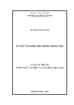 Luận văn từ ngữ về nghề chè trong tiếng việt