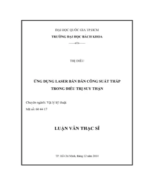 Luận văn thạc sĩ vật lý kỹ thuật ứng dụng laser bán dẫn công suất thấp trong điều trị suy thận