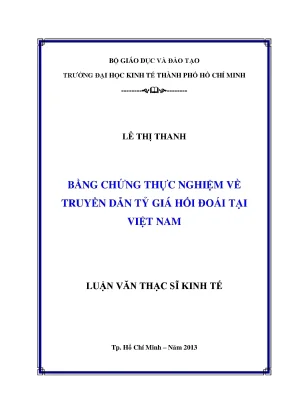 Luận văn bằng chứng thực nghiệm về truyền dẫn tỷ giá hối đoái tại việt nam luận văn thạc sĩ