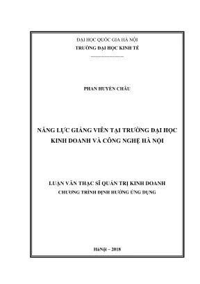 Luận văn thạc sĩ quản trị kinh doanh năng lực giảng viên tại trường đại học kinh doanh và công nghệ hà nội