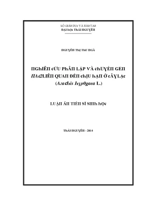 Luận văn nghiên cứu phân lập và chuyển gen nac2 liên quan đến chịu hạn ở cây lạc arachis hypogaea l