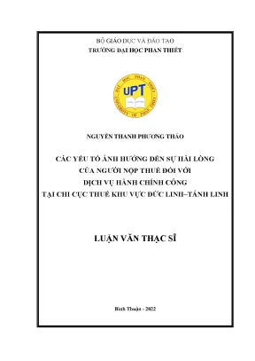 Các yếu tố ảnh hưởng đến sự hài lòng của người nộp thuế đối với