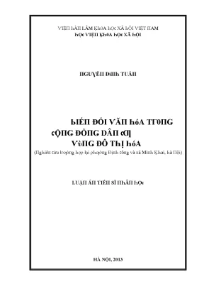Luận văn biến đổi văn hóa trong cộng đồng dân cư vùng đô thị hóa