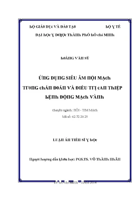 Luận văn ứng dụng siêu âm nội mạch trong chẩn đoán và điều trị can thiệp bệnh động mạch vành
