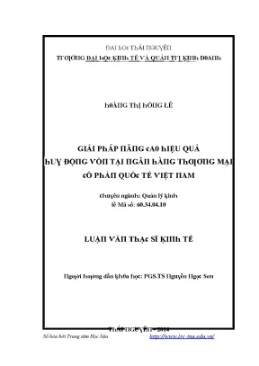 Luận văn giải pháp nâng cao hiệu quả huy động vốn tại ngân hàng thương mại cổ phần quốc tế việt nam