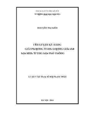 Luận văn rèn luyện kỹ năng giải phương trình lượng giác cho học sinh trung học phổ thông