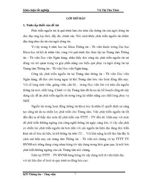 Luận văn thạc sĩ tìm hiểu công tác phát triển nguồn tin tại trung tâm thông tin thư viện học viện ngân hàng