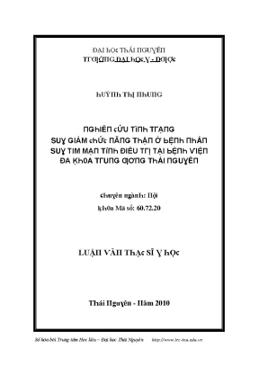 Luận văn nghiên cứu tình trạng suy giảm chức nặng thận ở bệnh nhân suy tim mãn tính điều trị tại bệnh viện đa khoa trung ương thái nguyên