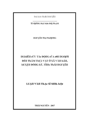 Luận văn nghiên cứu tác động của con người đến thảm thực vật ở xã văn hán huyện đồng hỷ tỉnh thái nguyên