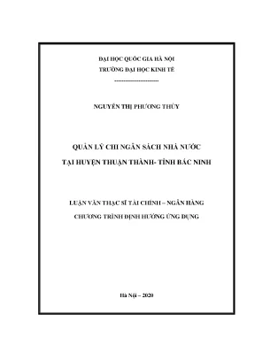 Luận văn quản lý chi ngân sách nhà nước tại huyện thuận thành tỉnh bắc ninh