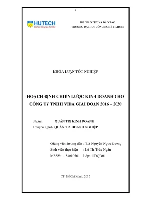 Luận văn hoạch định chiến lược kinh doanh cho công ty tnhh vida giai đoạn 2016 2020