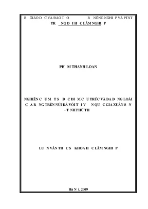 Luận văn nghiên cứu một số đặc điểm cấu trúc và đa dạng loài của rừng trên núi đá vôi tại vườn quốc gia xuân sơn tỉnh phú thọ