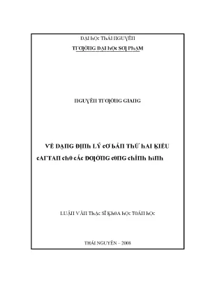 Luận văn về dạng định lý cơ bản thứ hai kiểu cartan cho các đường cong chỉnh hình