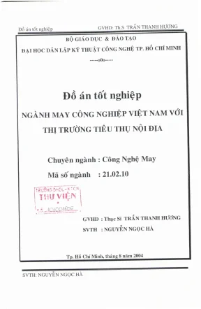 Luận văn ngành may công nghiệp việt nam với thị trường tiêu thụ nội địa