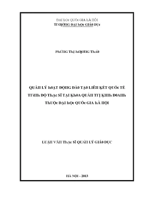 Luận văn quản lý hoạt động đào tạo liên kết quốc tế trình độ thạc sĩ tại khoa quản trị kinh doanh thuộc đại học quốc gia hà nội