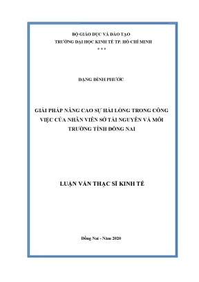Luận văn giải pháp nâng cao sự hài lòng trong công việc của nhân viên sở tài nguyên và môi trường tỉnh đồng nai