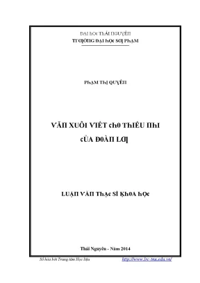 Luận văn văn xuôi viết cho thiếu nhi của đoàn lư