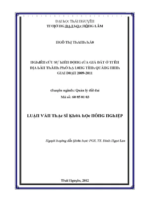 Luận văn nghiên cứu sự biến động của giá đất ở trên địa bàn thành phố hạ long tỉnh quảng ninh giai đoạn 2009 2011