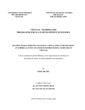 Luận văn does firm characteristic matter in capital structure decision an empirical study of listed food processing companies in vietnam