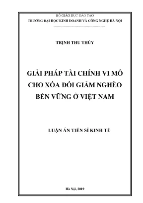 Luận án tiến sĩ kinh tế giải pháp tài chính vi mô cho xóa đói giảm nghèo bền vững ở việt nam