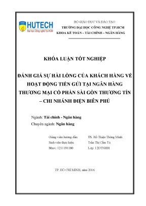 Luận văn đánh giá sự hài lòng của khách hàng về hoạt động tiền gửi tại ngân hàng thương mại cổ phần sài gòn thương tín chi nhánh điện biên phủ