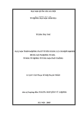 Luận văn dạy học theo hướng phát triển năng lực người học nội dung hệ phương trình trong trường trung học phổ thông
