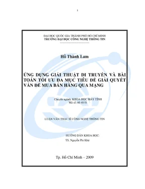 Luận văn thạc sĩ công nghệ thông tin ứng dụng giải thuật di truyền và bài toán tối ưu đa mục tiêu để giải quyết vấn đề mua bán hàng qua mạng