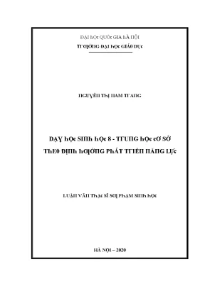 Luận văn dạy học sinh học 8 trung học cơ sở theo định hướng phát triển năng lực