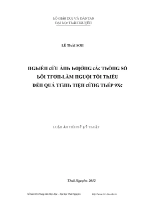 Luận văn nghiên cứu ảnh hưởng các thông số bôi trơn làm nguội tối thiểu đến quá trình tiện cứng thép 9xc