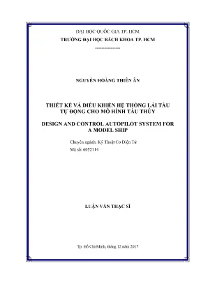 Luận văn thạc sĩ kỹ thuật cơ điện tử thiết kế và điều khiển hệ thống lái tàu tự động cho mô hình tàu thủy