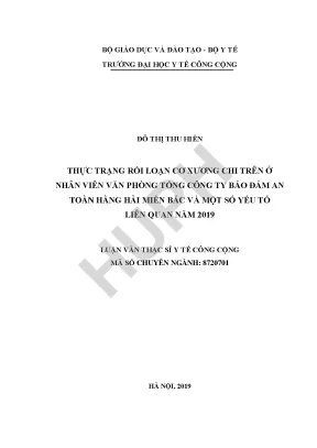 Thực trạng rối loạn cơ xương chi trên ở nhân viên văn phòng tổng công ty bảo đảm an toàn hàng hải miền bắc và một số yếu tố liên quan năm 2019