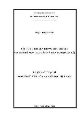 Luận văn yếu tố tự truyện trong tiểu thuyết gia đình bé mọn dạ ngân và tiền đinh đoàn lê
