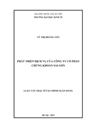 Luận văn thạc sĩ tài chính ngân hàng phát triển dịch vụ của công ty cổ phần chứng khoán sài gòn