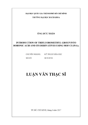 Luận văn thạc sĩ kỹ thuật hóa học introduction of trifluoromethyl group into boronic acid its derivatives using mof cuina2