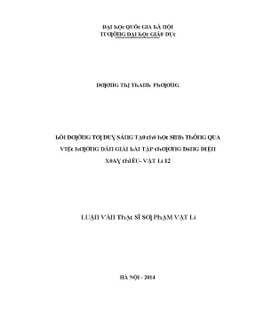Luận văn bồi dưỡng tư duy sáng tạo cho học sinh thông qua việc hướng dẫn giải bài tập chương dòng điện xoay chiều vật lí 12