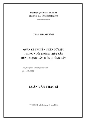 Luận văn thạc sĩ khoa học máy tính quản lý truyền nhận dữ liệu trong nuôi trồng thủy sản dùng mạng cảm biến không dây