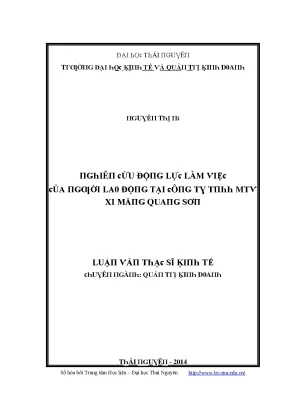 Luận văn nghiên cứu động lực làm việc của người lao động tại công ty tnhh mtv xi măng quang sơn