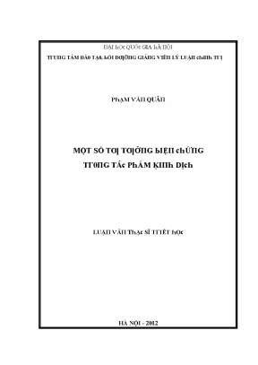 Luận văn một số tư tưởng biện chứng trong tác phẩm kinh dịch