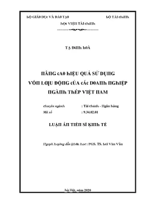 Luận văn nâng cao hiệu quả sử dụng vốn lưu động của doanh nghiệp ngành thép việt nam