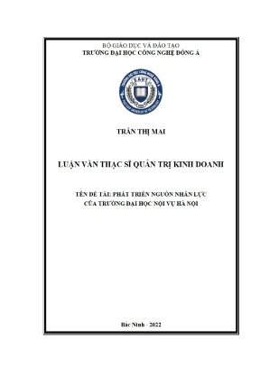 Phát triển nguồn nhân lực của trường đại học nội vụ hà nội 2