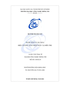 Luận văn thạc sĩ công nghệ thông tin phân tích và dự báo hiện tượng xâm nhập mặn tại bến tre
