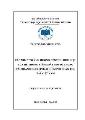 Luận văn các nhân tố ảnh hưởng đến tính hữu hiệu của hệ thống kiểm soát nội bộ trong các doanh nghiệp bảo hiểm phi nhân thọ tại việt nam