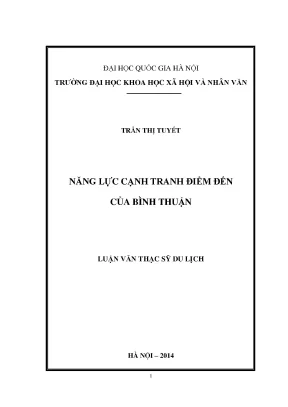 Luận văn thạc sĩ năng lực cạnh tranh điểm đến của bình thuận