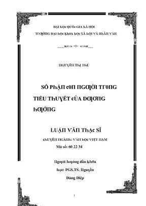 Luận văn số phậnn người trong tiểu thuyết của dương hướng