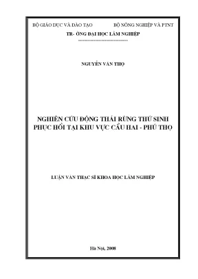 Luận văn nghiên cứu động thái rừng thứ sinh phục hồi tại khu vực cầu hai phú thọ