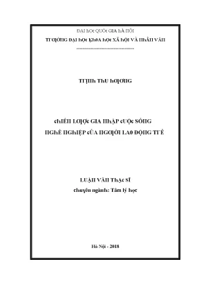 Luận văn chiến lược gia nhập cuộc sống nghề nghiệp của người lao động trẻ